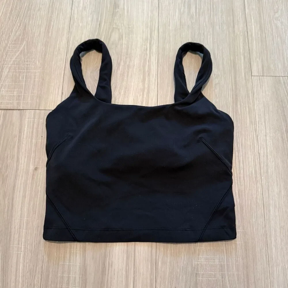 Lululemon Nulu Fold Tight Crop Yoga Tank Black